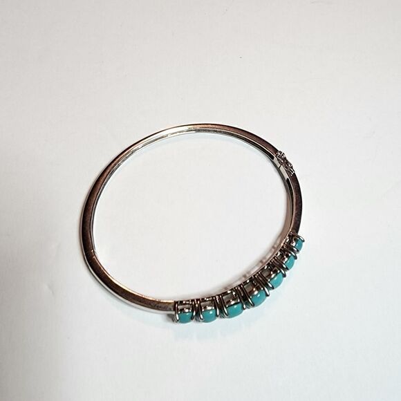 Chuck Clemency NYCII Sleeping Beauty Turquoise Sterling Silver Bangle Bracelet - Picture 3 of 8